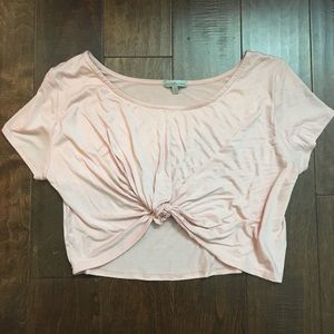 Charlotte Russe orange knotted crop top